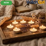 98-Piece Unscented White Tea Light Candles – Smokeless Palm Wax with 2–4 Hour Burn Time