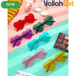Heart-Shaped Rimless Tinted Glasses – Colorful Frameless Fashion Eyewear for Women & Men