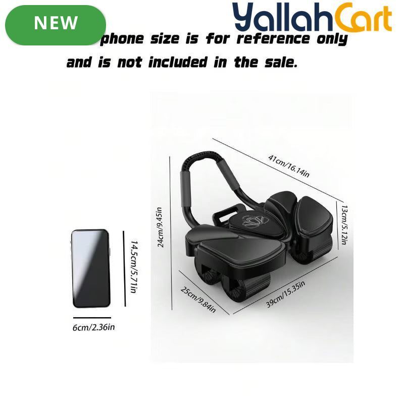 Automatic Abdominal Exerciser with Elbow Support & 6-Wheel Base