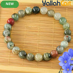 Natural African Bloodstone Beaded Bracelet – 17–18cm Stretch Gemstone Bracelet