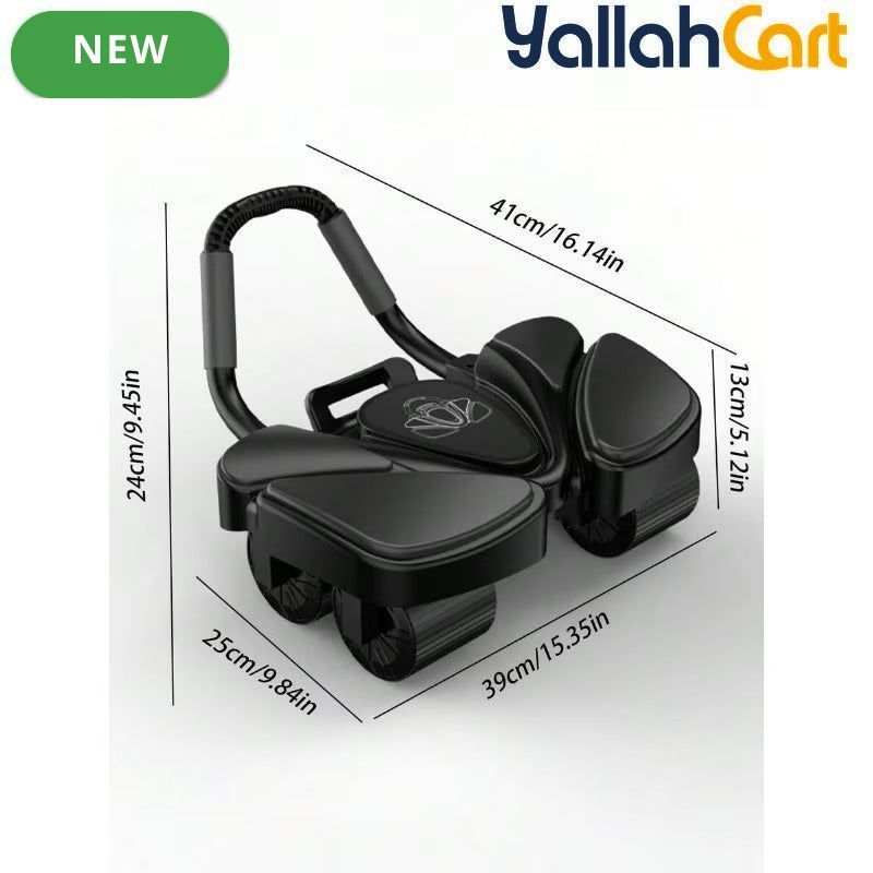 Automatic Abdominal Exerciser with Elbow Support & 6-Wheel Base