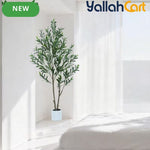 155cm Artificial Olive Tree with White Planter – Realistic Faux Olive Tree with 2 Trunks