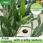 155cm Artificial Olive Tree with White Planter – Realistic Faux Olive Tree with 2 Trunks