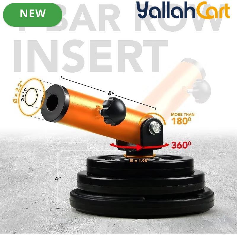 Yes4All T-Bar Row Platform – 360° Rotating Bar Attachment - Orange