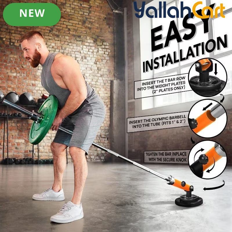 Yes4All T-Bar Row Platform – 360° Rotating Bar Attachment - Orange