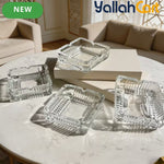 Square Cigarette Ashtray with Slots – Modern Decorative Desktop Ash Holder for Home & Office