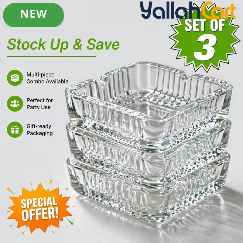Square Cigarette Ashtray with Slots – Modern Decorative Desktop Ash Holder for Home & Office