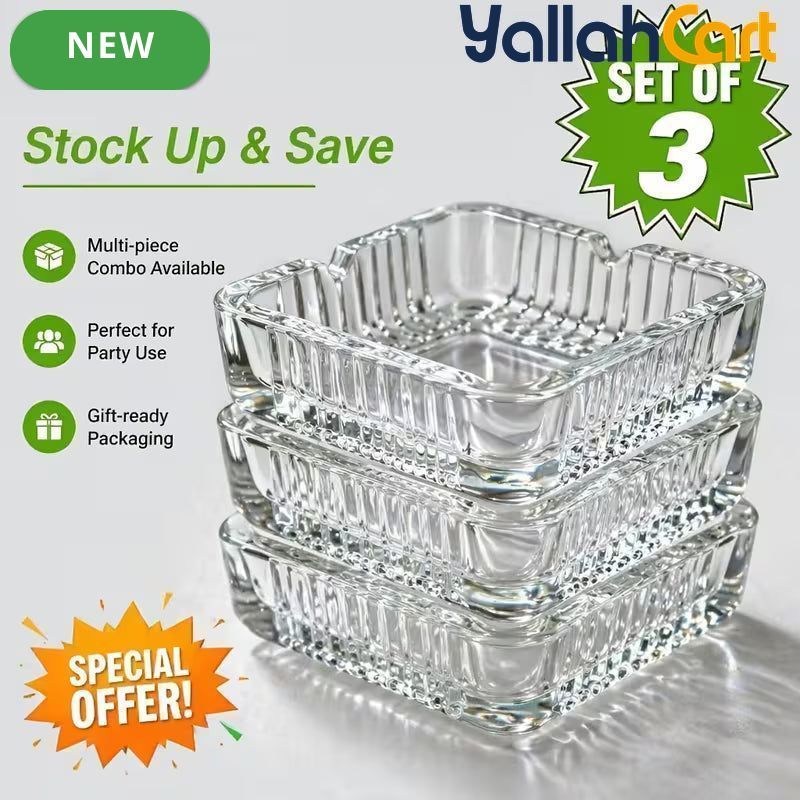 Square Cigarette Ashtray with Slots – Modern Decorative Desktop Ash Holder for Home & Office