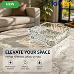Square Cigarette Ashtray with Slots – Modern Decorative Desktop Ash Holder for Home & Office