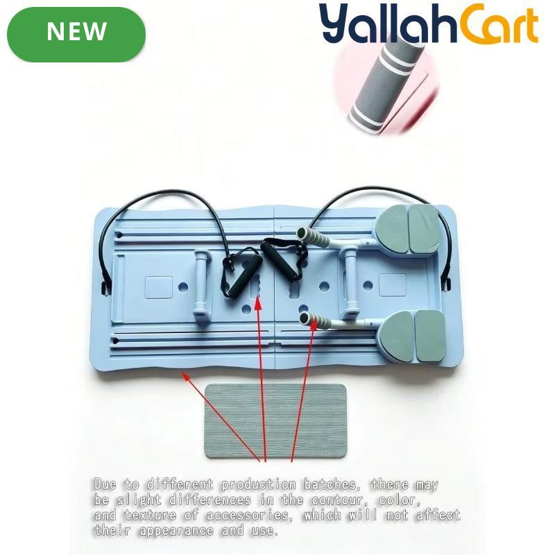 Foldable Pilates Board with Resistance Belt – Multifunctional Core Trainer