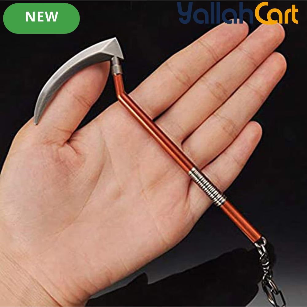 Pickaxe Design Steel Keychain – Mini Metal Key Holder & Outdoor-Inspired Accessory
