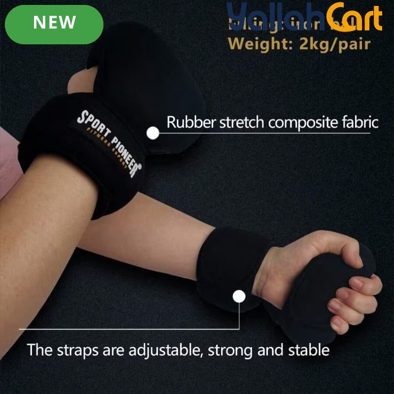 2kg Weighted Training Gloves Pair - Black