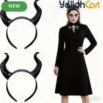 2 Pieces Maleficent Horns Headband – Gothic Devil Horn Costume Accessory for Halloween & Cosplay