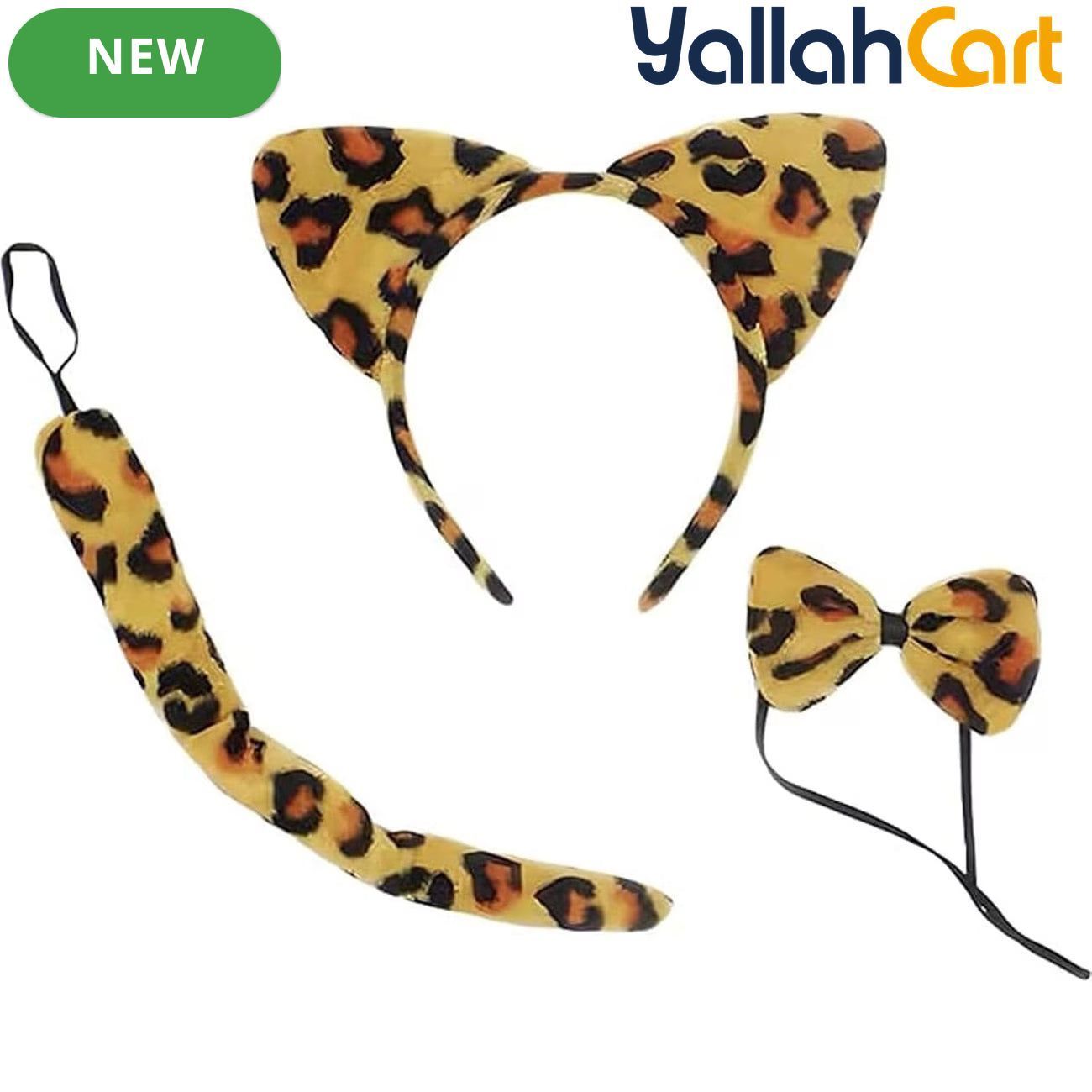 Cat Costume Accessories Set – Ears Headband, Bow Tie & Tail for Halloween & Cosplay