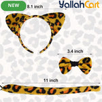 Cat Costume Accessories Set – Ears Headband, Bow Tie & Tail for Halloween & Cosplay