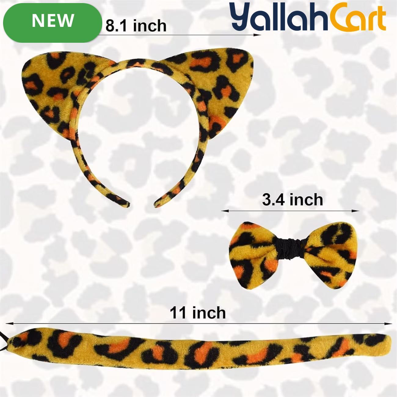 Cat Costume Accessories Set – Ears Headband, Bow Tie & Tail for Halloween & Cosplay
