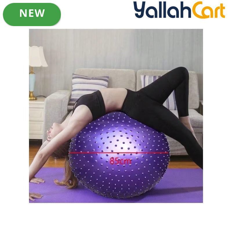 Thick Inflatable Yoga & Exercise Ball with Massage Discs