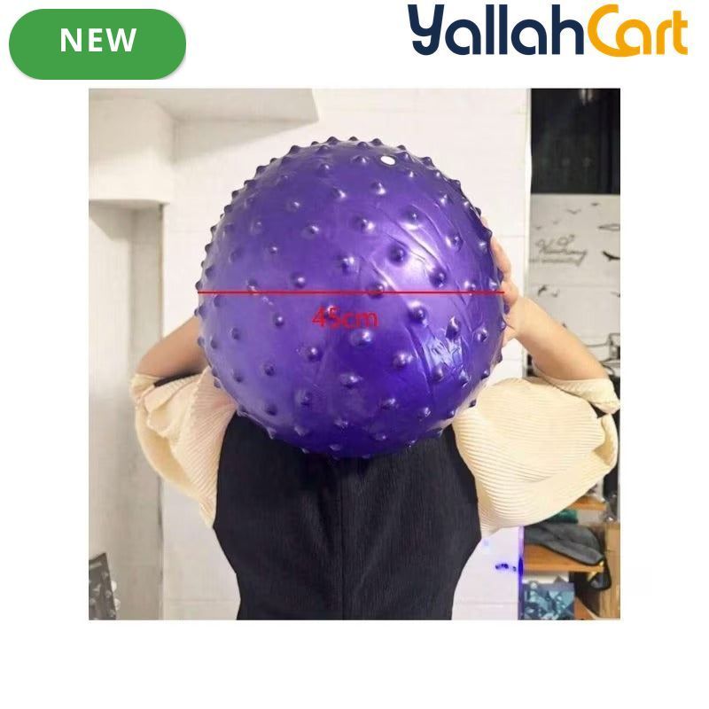 Thick Inflatable Yoga & Exercise Ball with Massage Discs