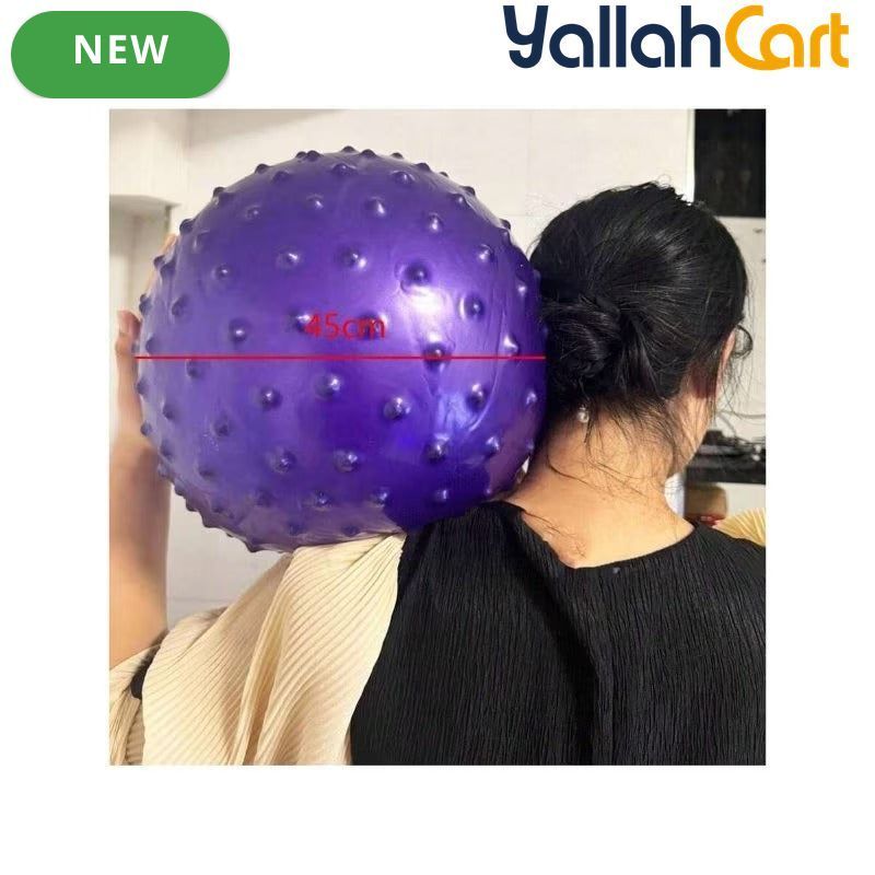 Thick Inflatable Yoga & Exercise Ball with Massage Discs