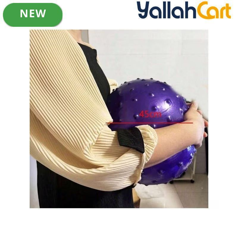 Thick Inflatable Yoga & Exercise Ball with Massage Discs