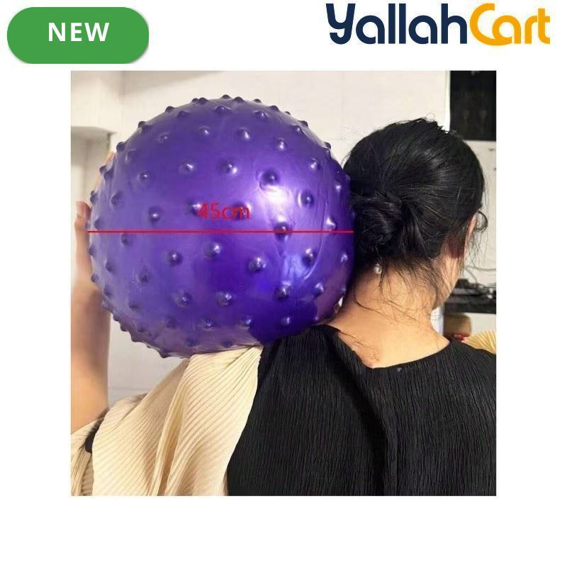 Thick Inflatable Yoga & Exercise Ball with Massage Discs