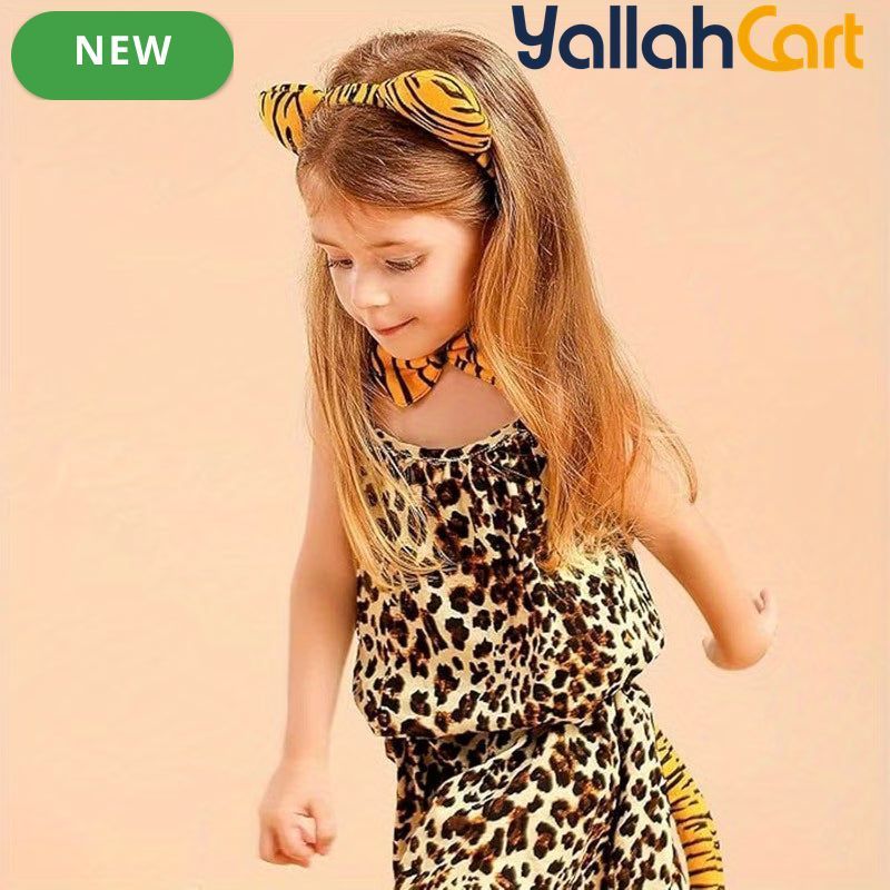 Tiger Costume Accessories Set – Ears Headband, Bow Tie & Tail for Halloween & Cosplay