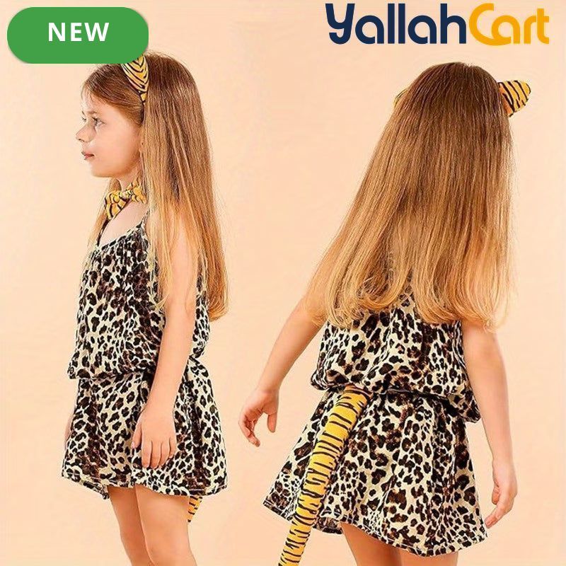 Tiger Costume Accessories Set – Ears Headband, Bow Tie & Tail for Halloween & Cosplay