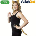 Tiger Costume Accessories Set – Ears Headband, Bow Tie & Tail for Halloween & Cosplay
