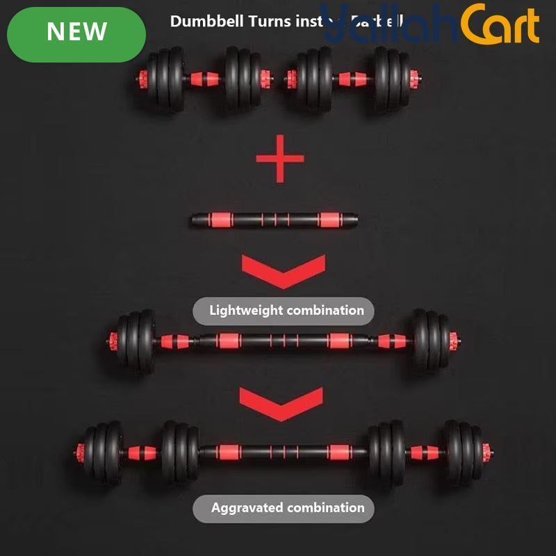 3-in-1 Adjustable Dumbbell & Barbell Set – 30kg