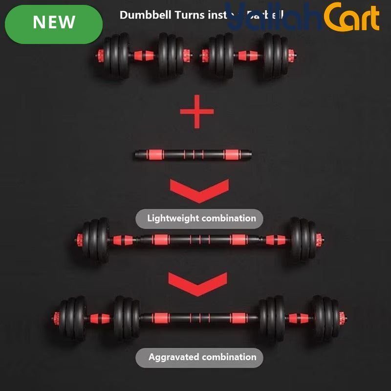 3-in-1 Adjustable Dumbbell & Barbell Set – 30kg