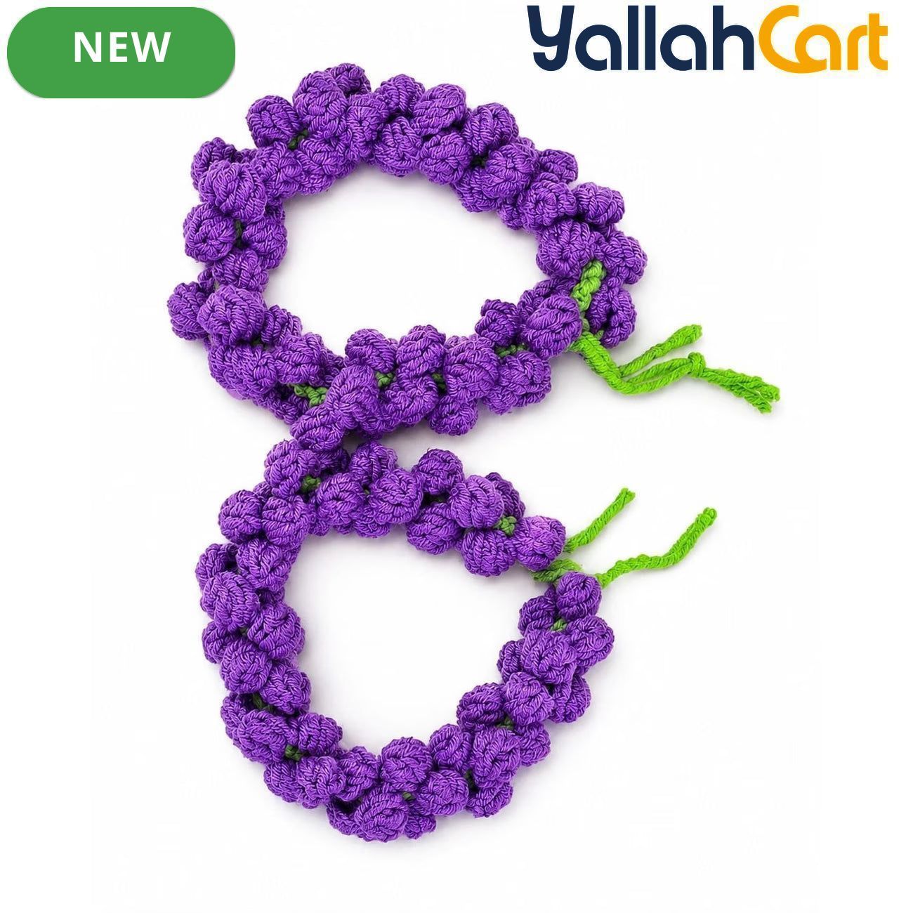 2-Piece Lilac Handmade Crochet Gajrey – Elegant Floral Hair Accessories for Women