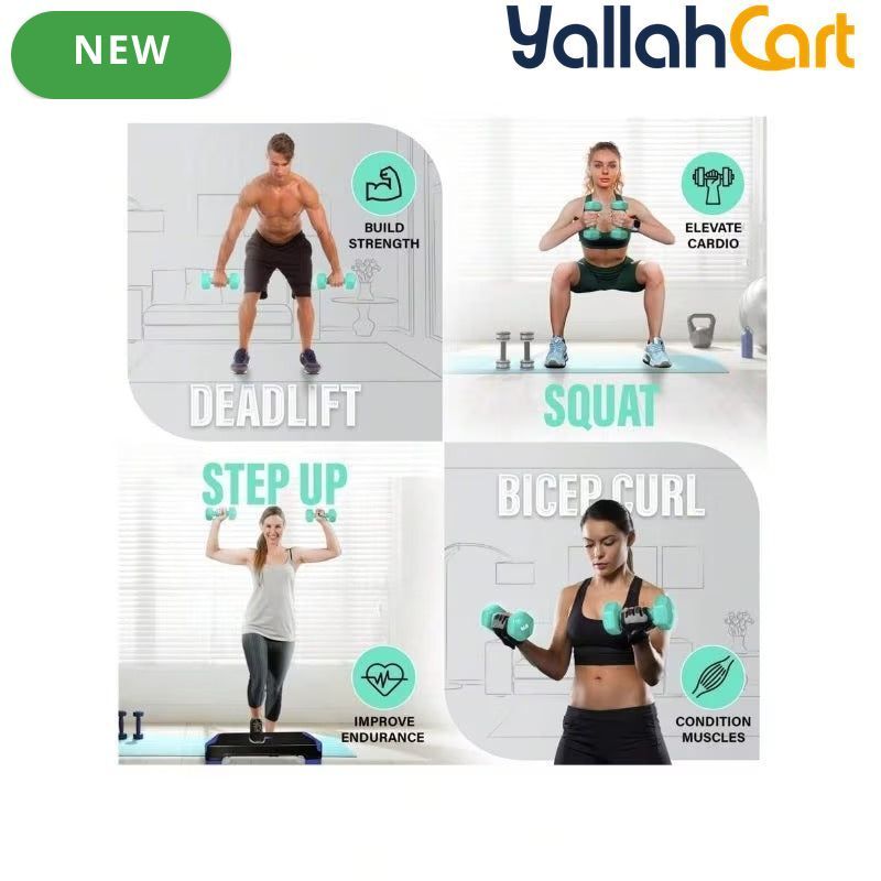 3kg Non-Slip Plastic Dumbbell for Fitness & Strength Training