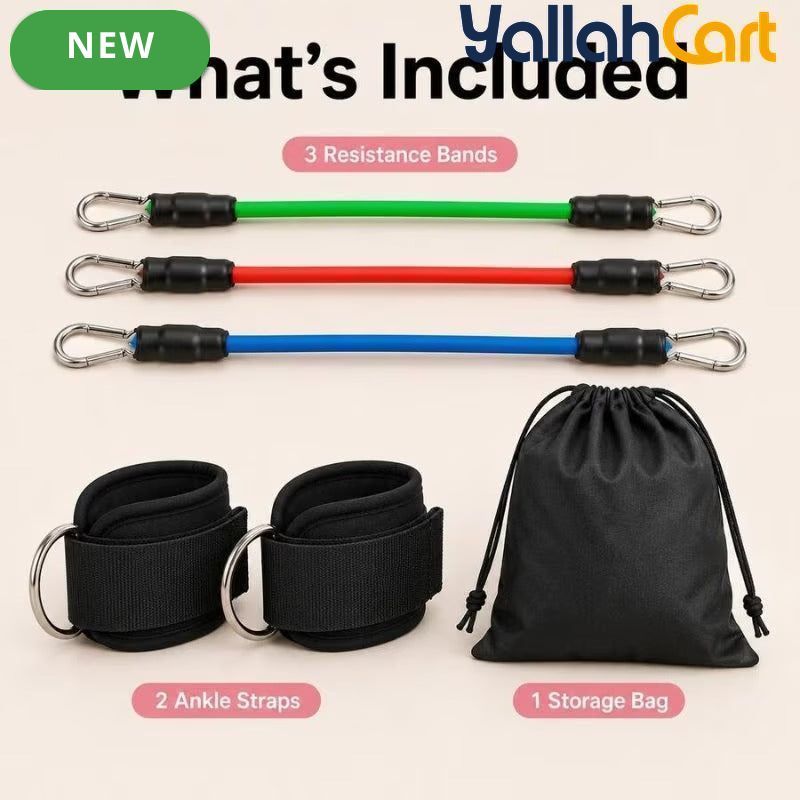 6-Piece Adjustable Ankle Resistance Band Set