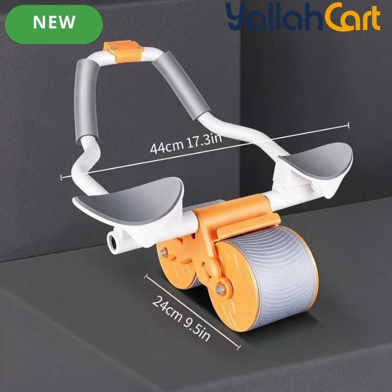 Auto-Rebound Ab Roller with Elbow Supports & Phone Holder