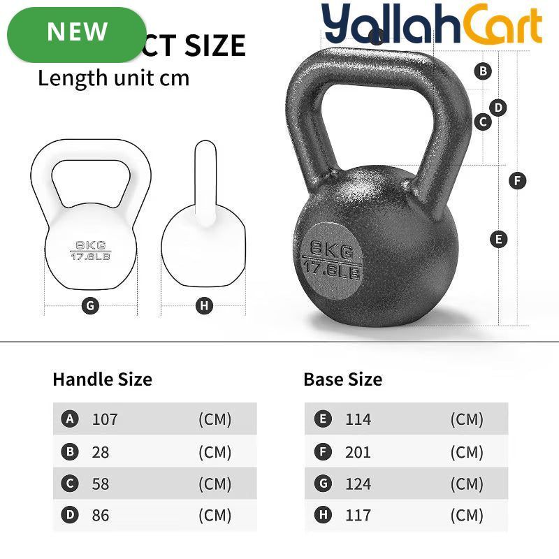 Brewron Cast Iron Kettlebell – 4kg to 24kg