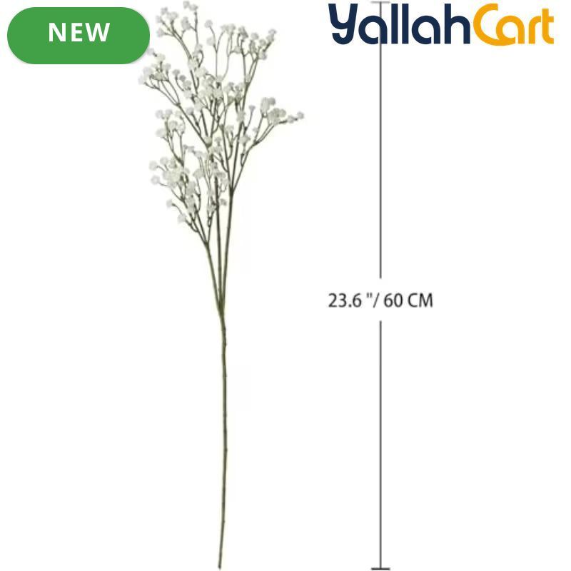 12-Piece Artificial Gypsophila Baby’s Breath Flowers – White Fake Flowers for Décor & Floral Arrangements