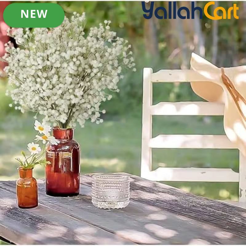 12-Piece Artificial Gypsophila Baby’s Breath Flowers – White Fake Flowers for Décor & Floral Arrangements