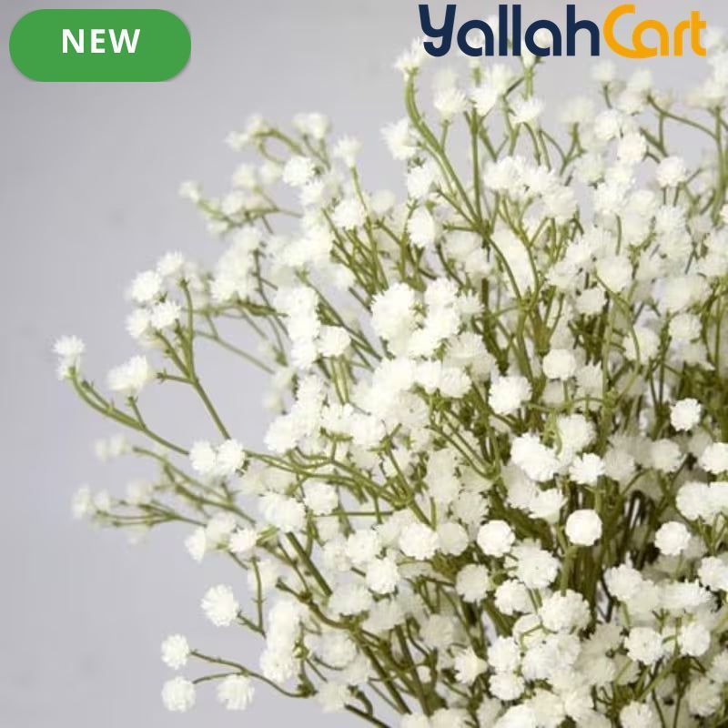 12-Piece Artificial Gypsophila Baby’s Breath Flowers – White Fake Flowers for Décor & Floral Arrangements