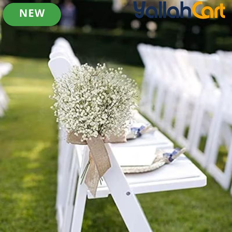 12-Piece Artificial Gypsophila Baby’s Breath Flowers – White Fake Flowers for Décor & Floral Arrangements