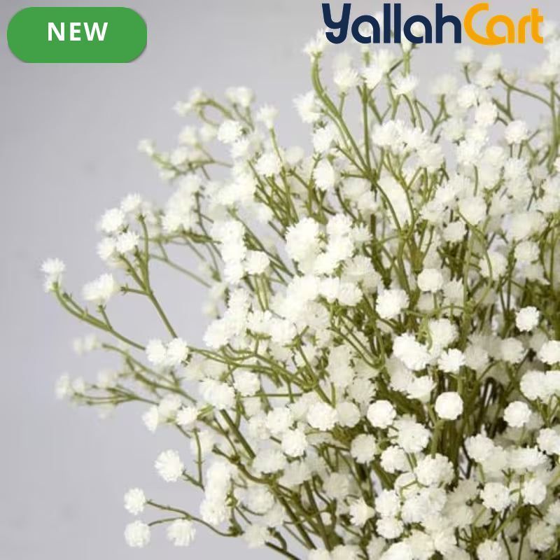 12-Piece Artificial Gypsophila Baby’s Breath Flowers – White Fake Flowers for Décor & Floral Arrangements