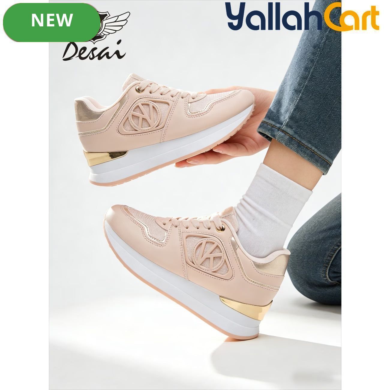 Desai Women's Retro Platform Running Sneakers-Pink