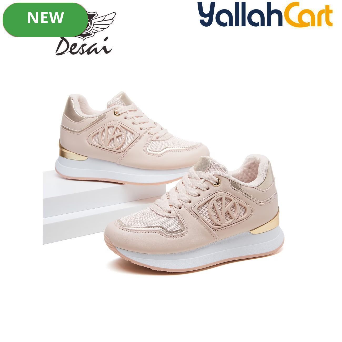Desai Women's Retro Platform Running Sneakers-Pink