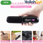 Cordless Hair Straightener Brush – Black, Small, USB Rechargeable