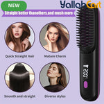 Cordless Hair Straightener Brush – Black, Small, USB Rechargeable