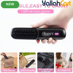Cordless Hair Straightener Brush – Black, Small, USB Rechargeable
