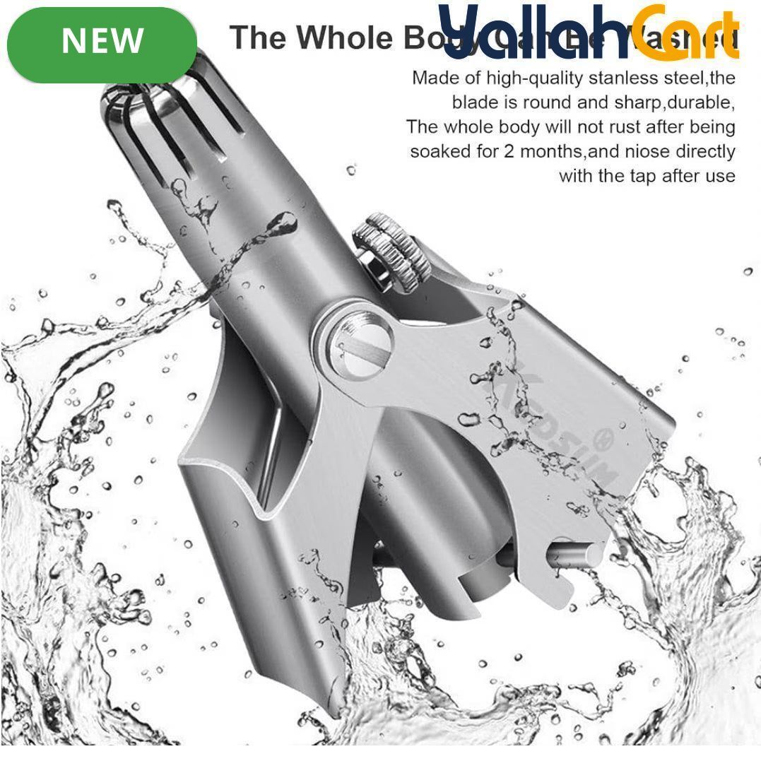 3-Piece Portable Manual Nose Hair Trimmer – Stainless Steel Color, Compact Size, Waterproof & Battery-Free
