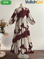 Plus Size Women’s Boho Floral Maxi Dress – Oversized Casual Long Dress