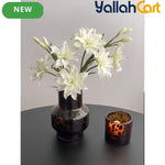 Luxury Tortoiseshell Glass Vase – Vintage Wabi-Sabi Cylinder Flower Holder with Tiger Design