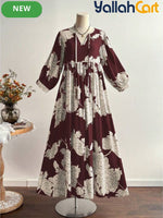 Plus Size Women’s Boho Floral Maxi Dress – Oversized Casual Long Dress