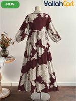 Plus Size Women’s Boho Floral Maxi Dress – Oversized Casual Long Dress